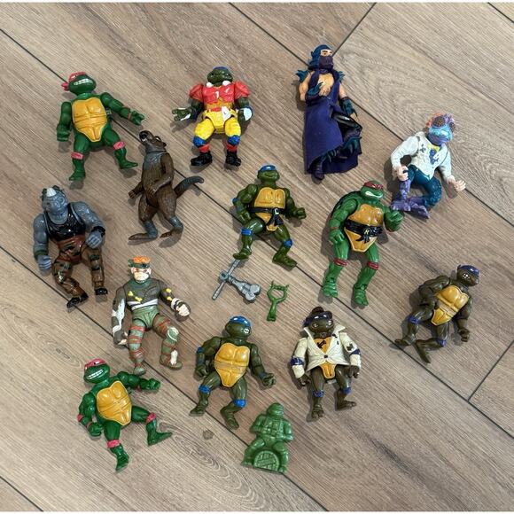 Vintage Teenage Mutant Ninja Turtles Tmnt Action Figure Lot 80s 90s Playmates - Picture 1 of 16